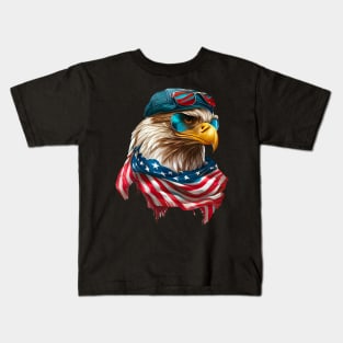 American Eagle 4th of July design Kids T-Shirt